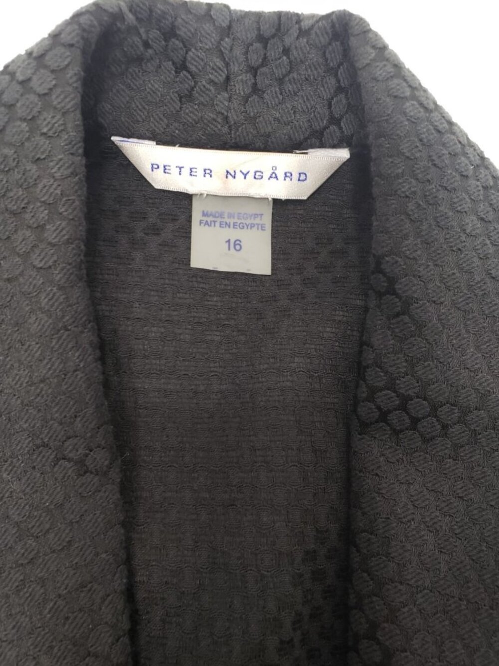 Peter Nygard Womens Size 16 Black Long Vest Textured Floral Open Front - Picture 2 of 14